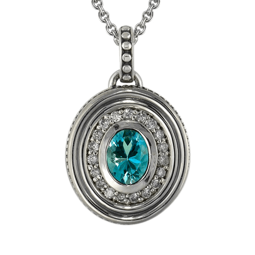 Topaz Diamond Cremation Pendant